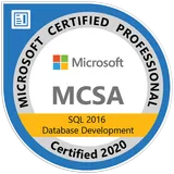 Odznaka MCSA SQL 2016 Database Development
